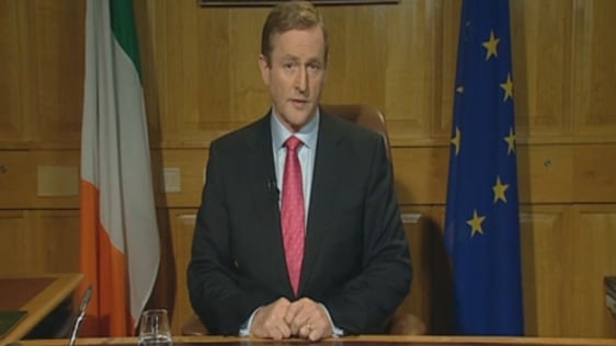 An Taoiseach, Enda Kenny, delivers a national address on 5 December 2012.