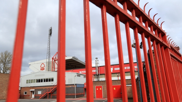 A view of closed gates at the City Ground, Nottingham