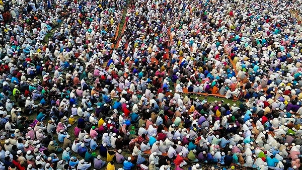 Organisers claimed 25,000 worshippers gathered to pray, seeking protection from the coronavirus