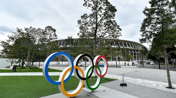 See you in 2021: Olympic rings outside the Tokyo Olympic Stadium