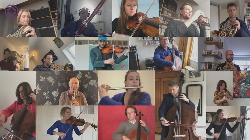 19 musicians recorded their individual parts on their respective instruments to a click track