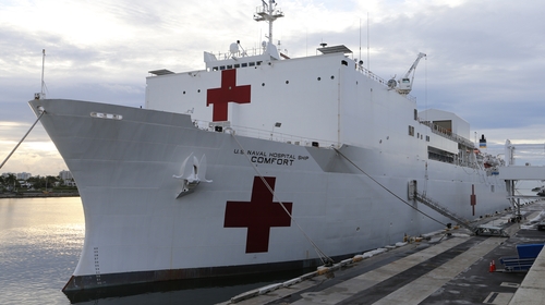 The US Navy hospital ship USNS Comfort The US Navy hospital ship USNS Comfort