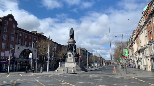 Footfall in the city centre declined by 80.3% during the week ended March 29, DublinTown figures show