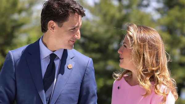 Canadian Prime Minister Justin Trudeau with his wife Sophie (file pic)
