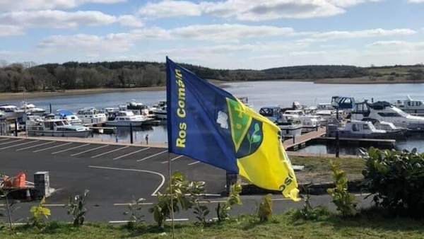 A Roscommon flag erected in tribute to former inter-county footballer Conor Connelly