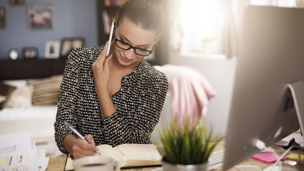 woman working from home