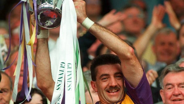 Martin Storey holds the Liam MacCarthy Cup aloft in 1996