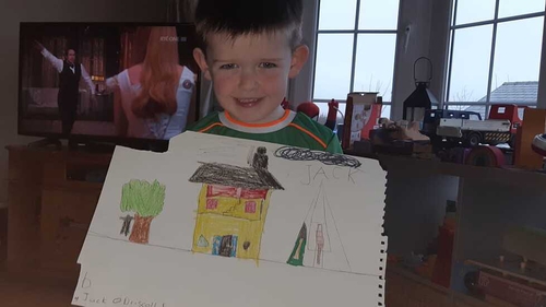 Young artist Jack O Driscoll, age 5, from Cork