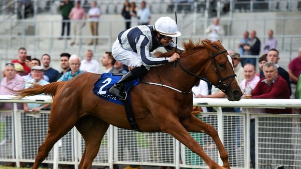 Albigna, with Shane Foley up, on their way to winning the Airlie Stud Stakes race at The Curragh Racecourse in Kildare