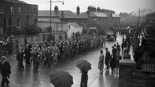 The funerals for the victims of the North Strand bombings in Dublin in 1941. Photo: Independent News And Media/ Getty Images