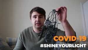 Go Outside and Play presenter Carl Mullan demonstrates how to create a light piece using a hanger and some Christmas lights. Go Outside and Play presenter Carl Mullan demonstrates how to create a light piece using a hanger and some Christmas lights.