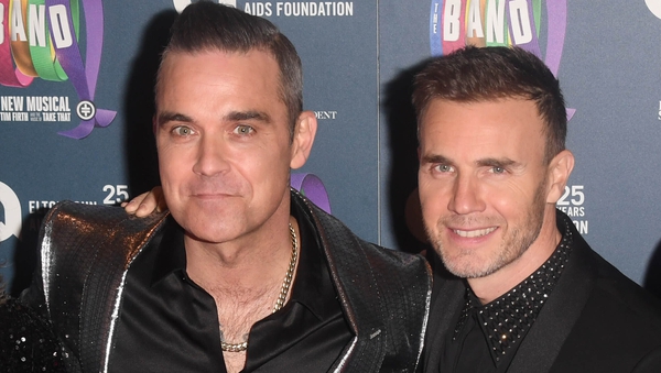 Robbie Williams and Gary Barlow entire fans via social media
