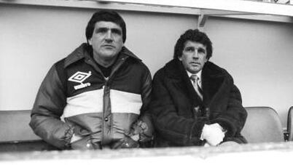 Hunter (L) in his time as Johnny Giles' assistant at West Brom