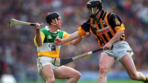 Offaly's Brian Whelahan in action against Kilkenny's Peter Barry in the 2000 All-Ireland final
