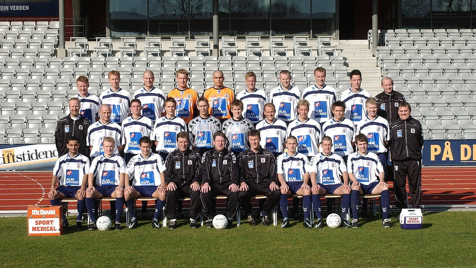 Image - The AGF Aarhus team photo from that season with Doyle and Miller sitting front row to the right. Photo courtesy of AGF
