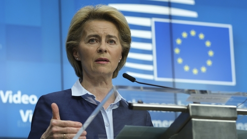 European Commission President Ursula Von Der Leyen speaking today