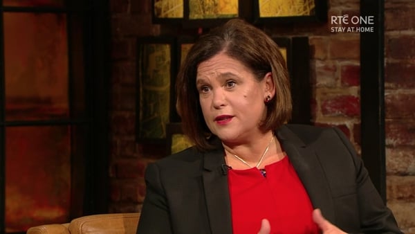 Mary Lou McDonald who appeared on The Late Late Show in April to talk about her battle with Covid-19