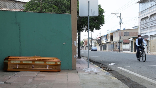 An abandoned coffin in Guayaquil, Ecuador