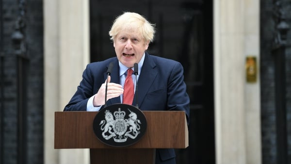 Boris Johnson speaking outside No 10 Downing Street