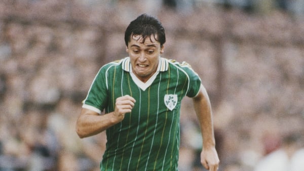 Robinson in action for Ireland against the Soviet Union in 1984