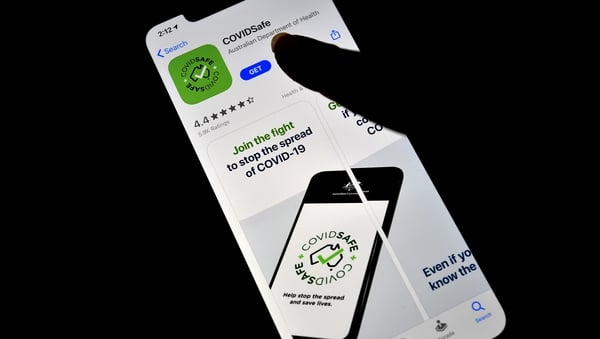 The Australian government's COVIDSafe app has been downloaded by more than one million Australians already. Photo: Saeed KHAN / AFP via Getty Images