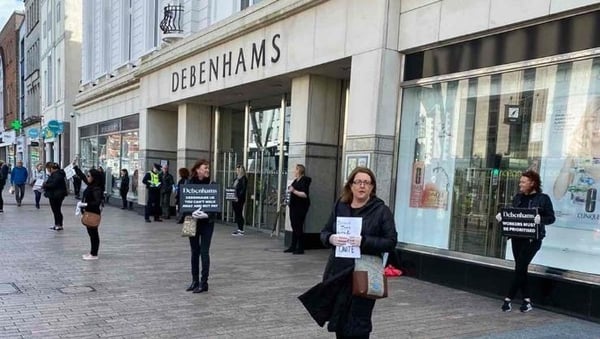 Debenhams' workers have been picketing the 11 stores around the country