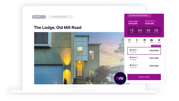 The Offr platform allows real estate agents and auctioneers to offer the entire online sales process through their own existing websites