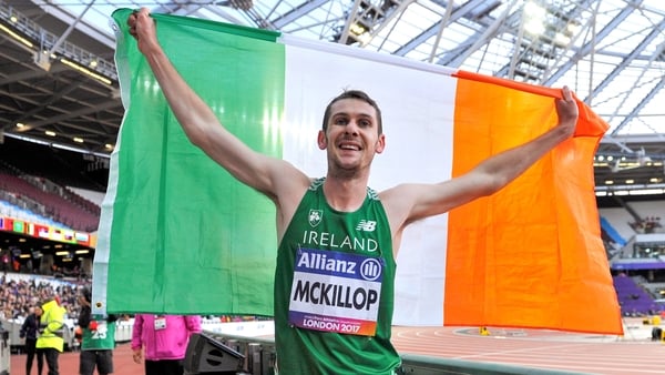 Michael McKillop races in the T38 1500m final on Saturday morning