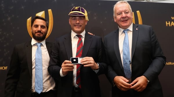 Felipe Contepomi with Bill Beaumont and Agustin Pichot