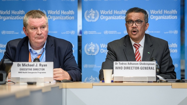 Dr Michael Ryan and Dr Tedros Adhanom Ghebreyesus of the World Health Organization