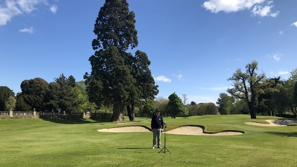 Course director Tom Ryan chats to RTÉ at Elm Park Golf Club in Donnybrook, Dublin