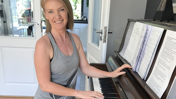 Joanna at the piano in the family home in recent days