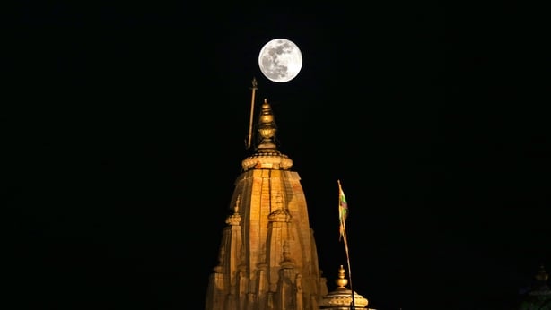 The supermoon seen in Jaipur Rajasthan India