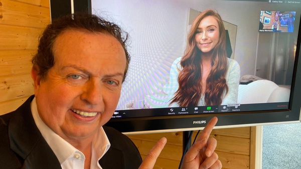 Marty Morrissey chats to Erika Fox from his shed