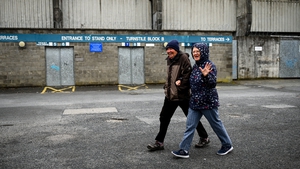 Tony and Kay O'Sullivan, from Marino, Dublin, during an afternoon walk pass Parnell Park where Dublin and Kilkenny we due to meeting in the hurling