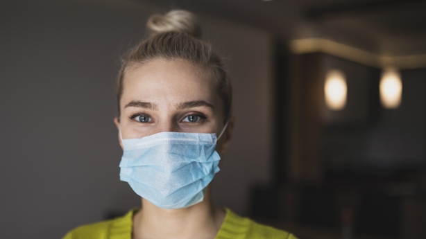 woman wearing mask
