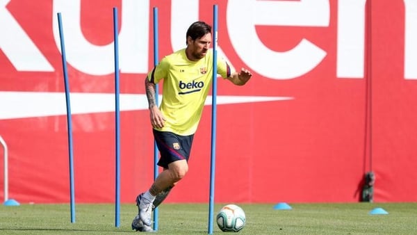 Leo Messi in training this week