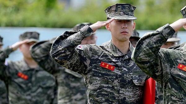 Son Heung-min in military uniform