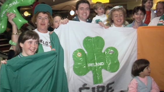 Republic of Ireland Fans at Dublin Airport (1990)