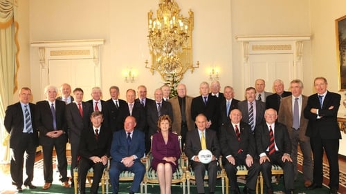 The Down team from 1968 at Áras an Uachtaráin in 2009