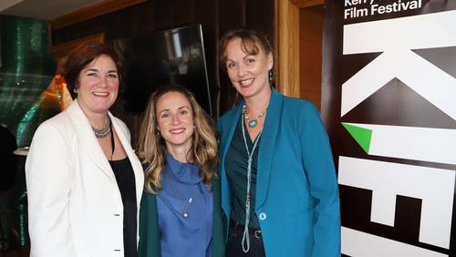 From left to right: KIFF Chairperson Grainne O'Donnell, screenwriter Ailbhe Keogan, and KCC Arts Officer Kate Kennelly