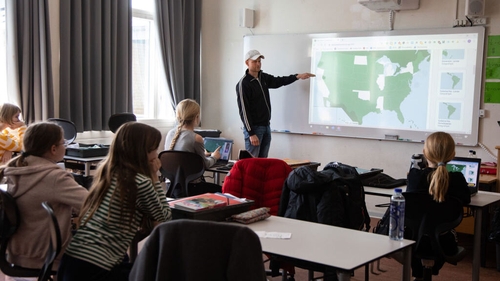Children returned to school in Denmark following a two-month shutdown