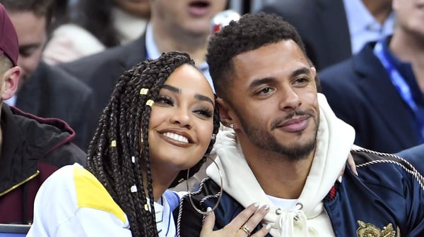 Pinnock with fiancé Andre Gray