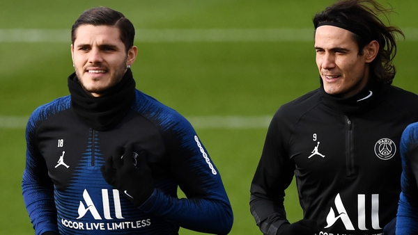 Edinson Cavani (R) and Mauro Icardi will compete for a place up front