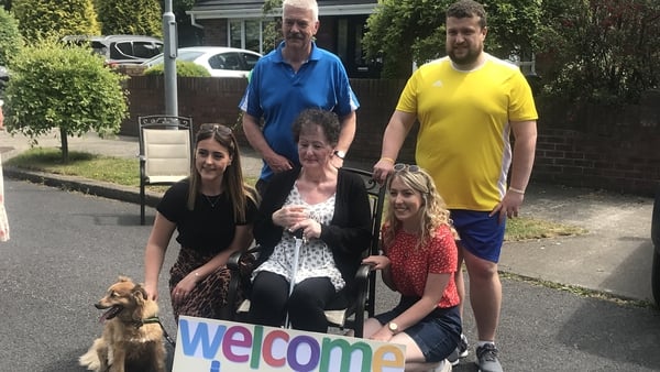Laura Barry returned home after six weeks in hospital