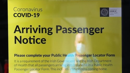 A notice for arriving passengers at Dublin Airport
