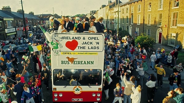 The Irish team make their way onto Dublin city centre after their World Cup exploits