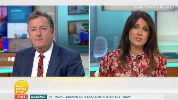 Piers Morgan and Susanna Reid on Monday's Good Morning Britain