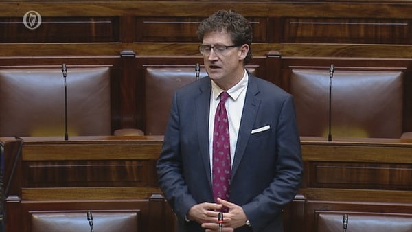 Green Party leader Eamon Ryan speaking in the Dáil today