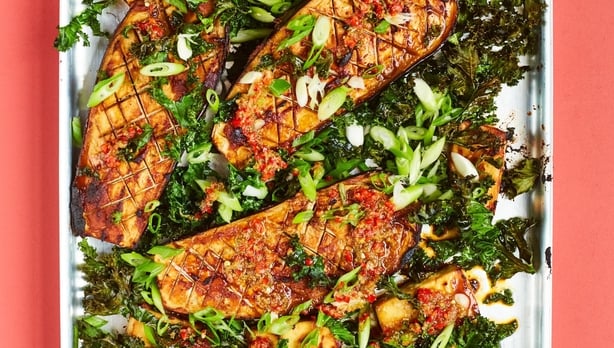 miso aubergines from The Green Roasting Tin by Rukmini Iyer (David Loftus/PA)